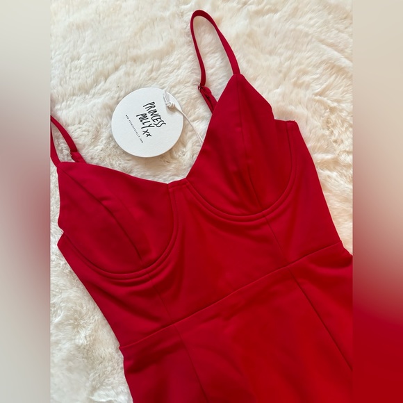 NWT Princess Polly - Red Novella A-Line Corset Fitted Mini Dress - Picture 11 of 12